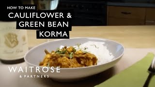 Cauliflower & green bean korma recipe from Waitrose