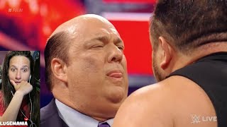 WWE Raw 6/5/17 Samoa Joe coquina clutch to Paul Heyman!!