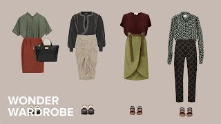 Summer capsule wardrobe for the hourglass body shape: a visual guide.