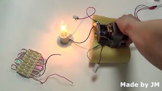 How to turn a universal motor into a generator(Self excited DC generator experiment)
