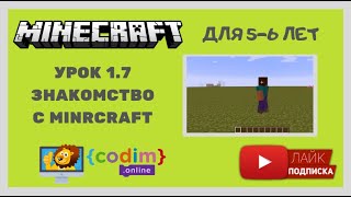 урок 1.7 - программирование для детей от 5 лет, знакомство с Minecraft, курс Дениса Голикова
