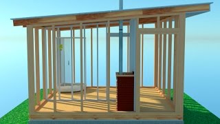 Как построить каркасную баню с односкатной крышей