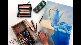 Мастер-класс по пастели «Голубой натюрморт». Рисуем натюрморт пастелью.