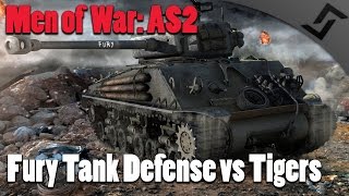 Men of War: Assault Squad 2 - Fury Tank Defense vs Tiger Charge!