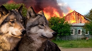 ВОЛКИ подбирались к горящей деревне все ближе. Они хотели спасти этих людей!