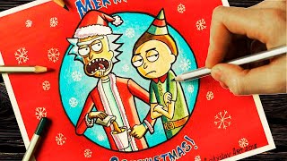 Новогодний рисунок РИК и МОРТИ | Rick and Morty frawing
