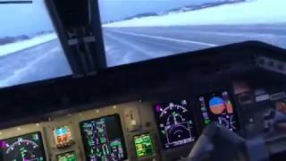 Embraer 145/ Russia/ Landing cockpit view/First landing/Эмбраер 145/Посадка, вид из кабины