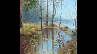 Рисуем оттепель,весенний пейзаж маслом! Индивидуальный урок.Круглова Людмила
