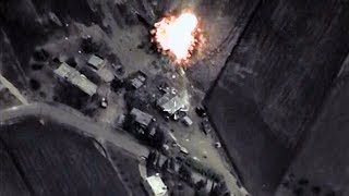 Видео авиаудара ВКС России по колонне боевиков ИГИЛ под сирийской Раккой