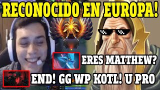 NIVEL INTERNACIONAL!| MATTHEW ES RECONOCIDO EN EUROPA!! POR SU TEAM Y EL TEAM RIVAL!!| DOTA 2