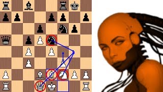 Leela Chess Zero ID 455 destroys Houdini 1.5a's "Dzindzi-Indian" (5...Nf6)