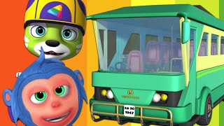 Wheels On The Bus Go Round And Round Nursery Rhyme | Kids Songs By Videogyan 3D Rhymes