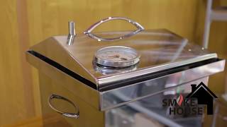 Коптильня из нержавейки с термометром. Крышка домиком. 300х300х250
