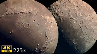 ЛУНА 4К видео снято через телескоп 225 крат MOON 4k video Carl Zeiss