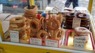 Buying Greek Pretzels and Breads (Monastiraki, Athens, Greece)
