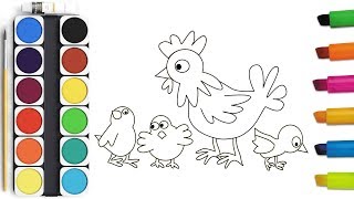 Drawing & Coloring For Kids Hen And Chicks/KidsSpot