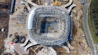 Аэросъемка строительства стадиона "Мордовия Арена" (Саранск)