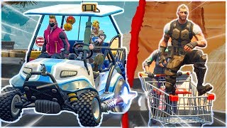 Golf Kart vs Shopping Cart RACE - Fortnite Short Film