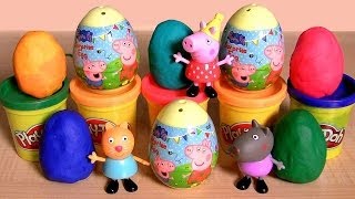 Peppa Pig Surprise Eggs & Play Doh Egg Surprise Plastilina Dough Nickelodeon Cartoon La Cerdita