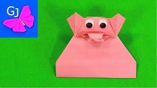 Оригами СВИНЬЯ из бумаги