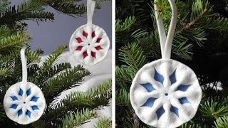 МК - снежинки из фетра ////  Master Class - of felt snowflakes