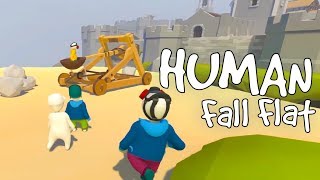 Human Fall Flat - The Derpiest Castle Siege! - Human Fall Flat Multiplayer Gameplay Highlights