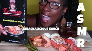 New Bloveslife Smackalicious Mild Sauce review with Lobster Tails + Shrimp ASMR style *TALKING*