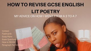 HOW TO Revise GCSE English Literature POETRY