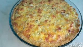 Открытый пирог с курицей и картофелем