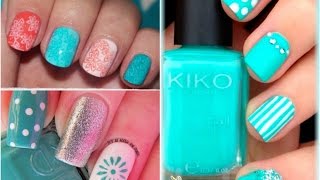 Turquoise manicure: 50 beautiful nail-art ideas