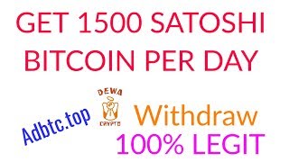 Trik Adbtc.top Dapat 1500 Satoshi Bitcoin Per Hari | Withdraw Legit 100% | Faucethub