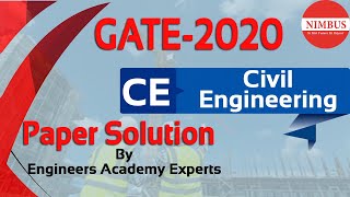GATE 2020 Civil Engineering Paper Detailed Solution and Analysis | GATE  CE Answer Key (Session-1)