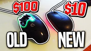 OLD $100 Mouse VS NEW $10 Mouse (Minecraft Skywars)