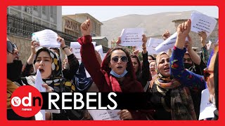 Afghan Women STAND OFF with Taliban Oppressors