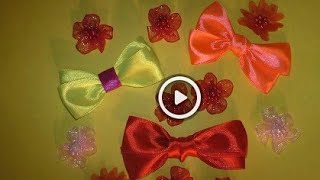 Поделки своими руками на 8 МАРТА!!! Банты из атласной ленты!!!! Мастер Класс!!!! Поделки в садик!!!!