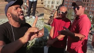Anti-Trump Protester vs Trump Supporter "Illegal Immigration/Migrants"