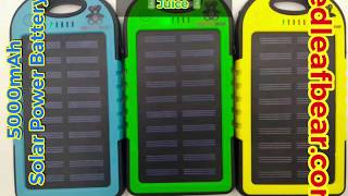 LED Solar Charger Power Bank - Red Leaf Bear
