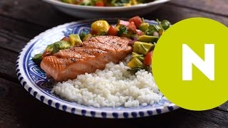 Grillezett lazac, avokádós mango salsával | Nosalty