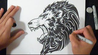 как рисовать лев граффити