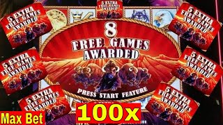 Buffalo STAMPEDE Slot Machine Max Bet BONUS  ★BIG WIN★ w/Ton of Retriggers | Live Slot Play