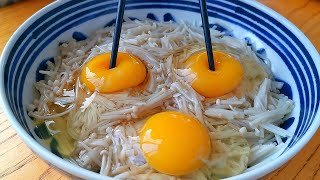 【小穎美食】金針菇裡加3個雞蛋，我家一周吃5次，比吃肉還香，上桌就掃光！