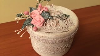 Шкатулка винтажная , из баночки от крема. (Vintage Bag). Diy.