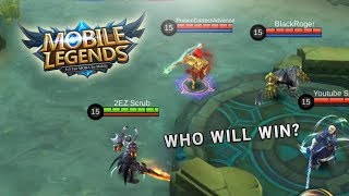 Argus versus Alucard, Zilong and Roger (Mobile Legends)