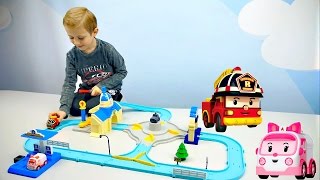 Поли Робокар МЕГА ТРЕК город Брум и умные Машинки Рой и Эмбер. Robocar Poli SMART VEHICLE