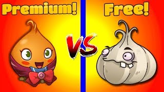 Plants vs Zombies 2 Overview - Compare SWEET POTATO vs GARLIC and Free vs Premium PVZ 2 Plants