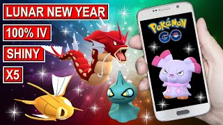 Pokemon Go 100% iv Shiny Wild Gyarados , Magikarp , Shuppet & Snubbull X5 in Lunar New Year Event
