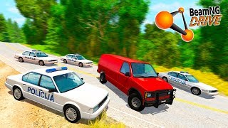 ПОЛИЦЕЙСКАЯ ПОГОНЯ ЗА ФУРГОНОМ С ПРЕСТУПНИКАМИ В BEAMNG DRIVE (BeamNG.drive погоня)