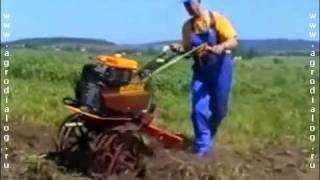 Работа мотоблока Каскад с окучником