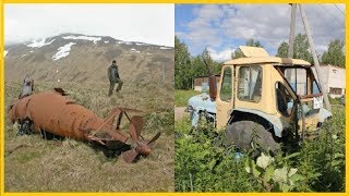 Abandoned Farm Tractors Exploring. Abandoned Rusty Submarines Wreck. Abandoned Heavy Vehicles