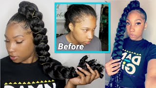 JUMBO BRAID PONYTAIL | Beginner Friendly